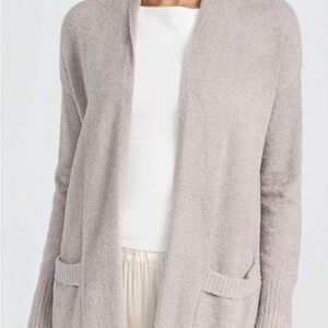 Barefoot Dreams Cozy Open Front Cardigan - Light Gray